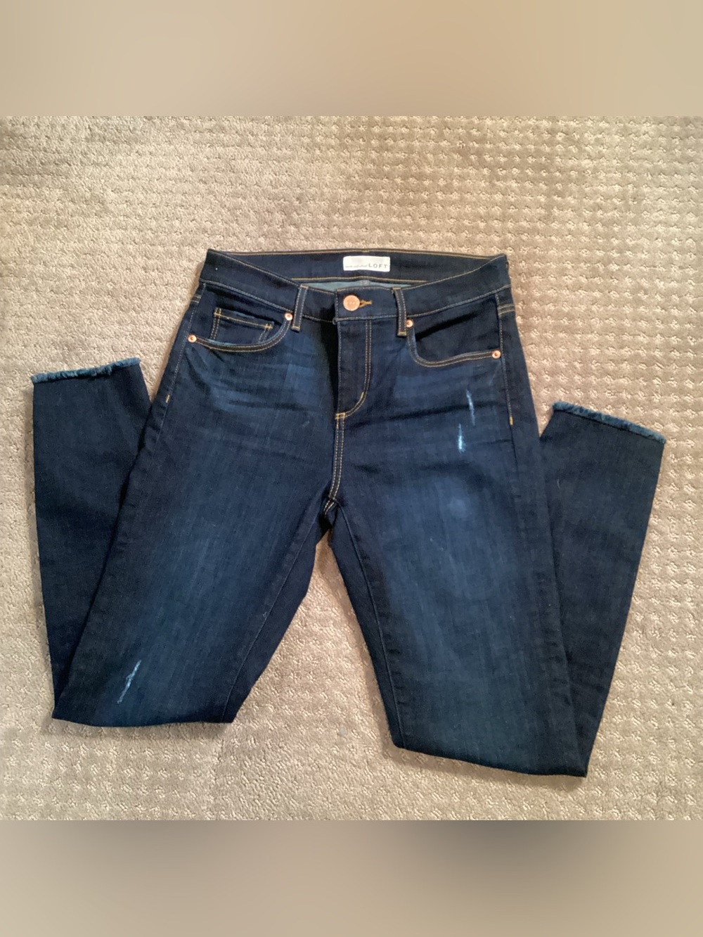 LOFT Indigo Modern Skinny Jeans with Subtle Whiskering,10”rise, sz27/4 - Picture 11 of 11